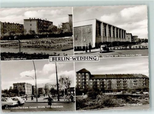 Wedding Luise-Schröder-Platz Sporthalle am Luise-Schröder-Platz Reinickendorf Ecke Osloer Straße mit Altersheim