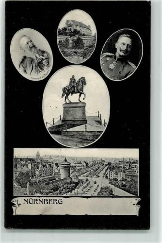 Nürnberg 1905 Einweihung des Kaiser Wilhelm I Denkmals , Prinzregent v. Bayern, Kaiserburg