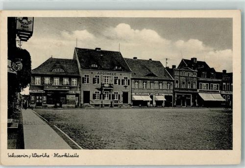 Schwerin a. Warthe Skwierzyna - Marktseite Apotheke Schuhhaus Rudolf Dox