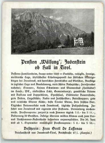 Hall Pension Wälsung Judenstein