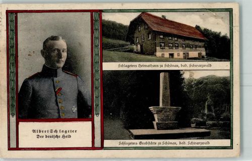 W7869 Schönau im Schwarzwald Heimathaus Schlageter Karte beschädigt