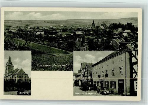 Rosenthal Blick auf Rosenthal Kirche Hessischer Hof 3-Bildaufnahme