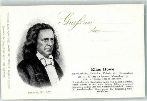 1900 Elias Howe Erfinder Serie 0 Nr. 257 Das Grosse Jahrhundert