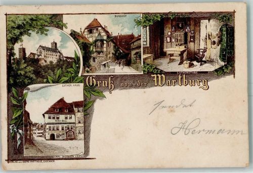 Wartburg 1893 Druck 1890 - 1895 Gruss aus Lithographie AK