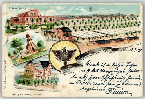 Döberitz 1897 Truppenübungs Platz Lager Offizier Casino Kirche Verwaltungsgebäude Adler Krone Ballon
