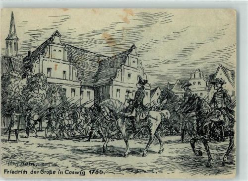 Coswig Histtorischer Festzug zum 225 jähr. bestehen der Schützengesellschaft Friedrich der Große 1760 sign. Max Kron