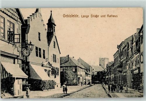 Oebisfelde 1915 Lange Straße und Rathaus