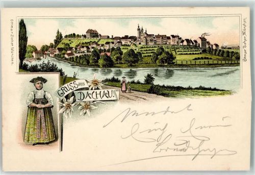 Dachau Bayerische Tracht Verlag Ottmar Zieher-München Lithographie