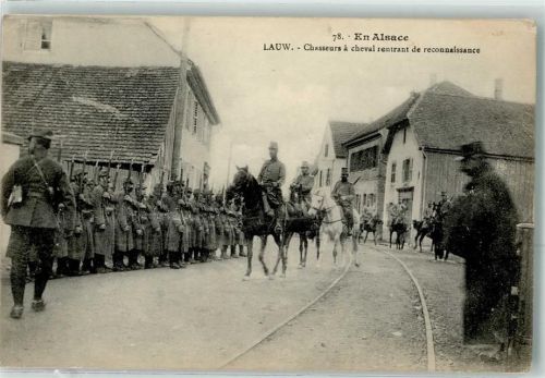 Lauw 1915 Chasseurs a Cheval rentrant de reconaissance