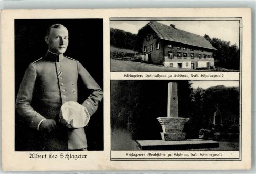 W7869 Schönau im Schwarzwald Grabmal und Heimathaus von Albert Leo Schlageter mit Portrait Schlageter