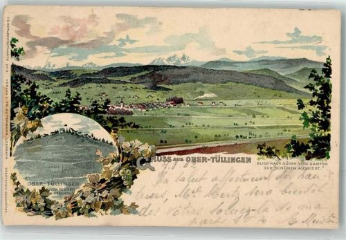 Tüllingen 1902 von Riehen gesehen sign. K.E.