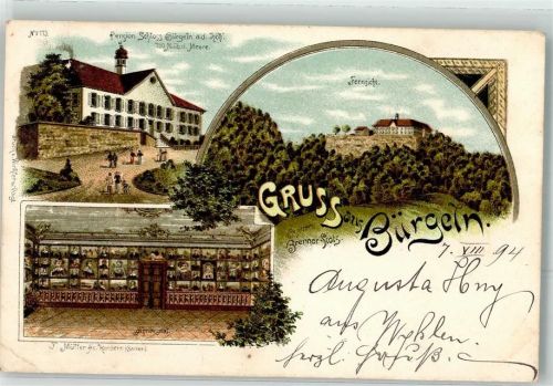 Schliengen 1894 Pension Schloss Bürgeln Ahnensaal