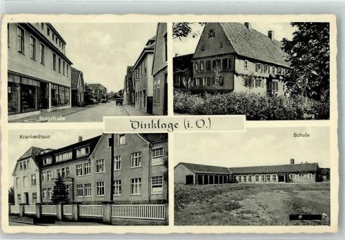 Dinklage Burgstraße Burg Krankenhaus Schule Tankstelle Oldtimer