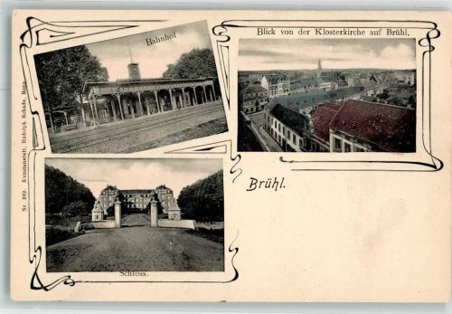 Brühl Bahnhof Blick von der Klosterkirche Schloss Augustusburg