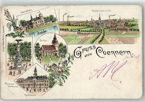 Könnern 1897 Georgsburg Kirche Rathaus Kriegerdenkmal