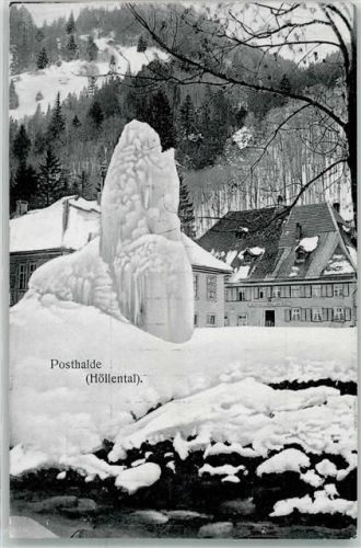 Posthalde 1919 Winter Gasthaus zum Adler Höllental