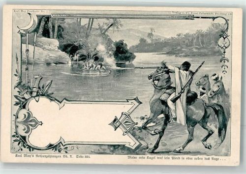 1900 Reiseerzählungen Karte Nr. 7 Verlag Ernst Fehsenfeld / Freiburg