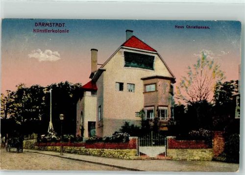 Darmstadt 1917 Künstlerkolonie Haus Christiansen Stempel Königlich Preussische Nachrichten Ersatz