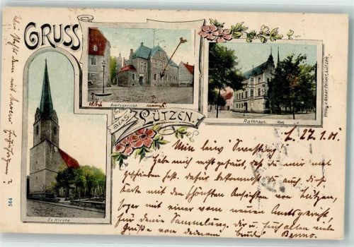 Lützen 1901 Ev. Kirche Amtsgericht Rathaus