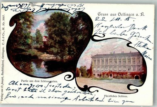 Oettingen 1905 Adelskorrespondenz Fürstliches Schloss Garten