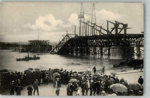 Köln Neustadt-Süd 102 1908 Brückenbaukatastrophe Eingestürzte Südbrücke in Köln 9. Juli 1908
