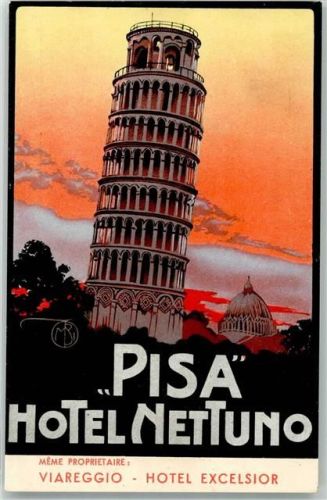 Pisa Schiefer Turm Werbung Nettuno Hotel