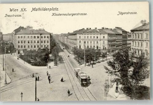 Wien 1915 Straßenbahn Treustrasse Klosterneuburgerstrasse Jägerstrasse Mathildenplatz