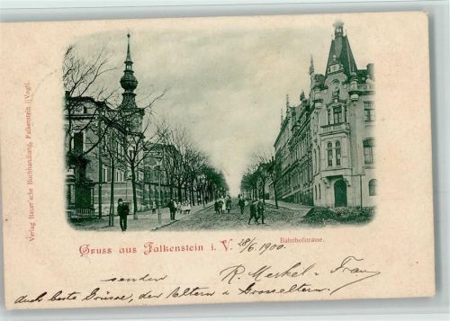 Falkenstein 1900 Bahnhofstrasse AK