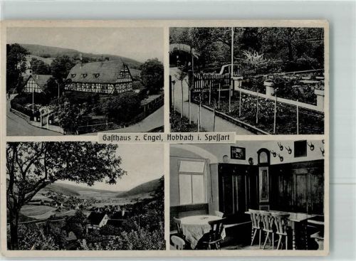 Hobbach Gasthaus zum Engel Gaststube Foto AK