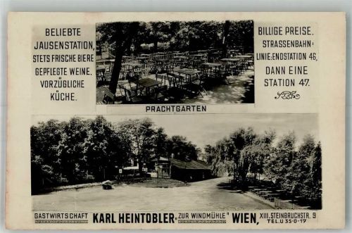 Wien Gasthaus Jausenstation K. Heintobler Steinbruchstrasse 9