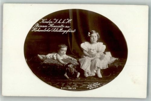 1913 Kinder zu Hohenlohe Schillingsfürst Atelier Adele Hofphotograph Wien B.K.W.I. 888/219