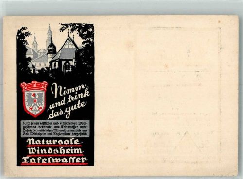 Bad Windsheim St. Anna Heilquelle Windsheimer Tafelwasser Werbekarte