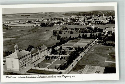 W7918 Illertissen Führerinnenschule Fliegeraufnahme Strähle 24173 RAD Foto AK