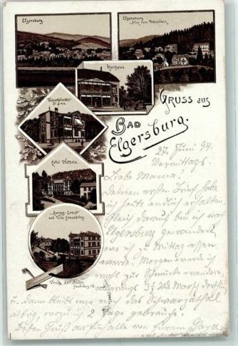 Elgersburg Vorläufer Druck 1894 Kurhaus Hotel Victoria Herzog Ernst und Villa Alexandira
