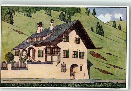 St. Moritz Zur Erhaltung des Engadiner Museums Lotterie auf AK Los Nr 456878 Nr 1 sign Nicolaus Hartmann Villa