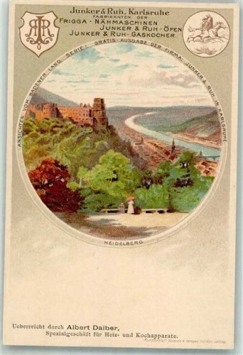 Heidelberg 1900 Frigga Werbung Serie Badener Land von Junker & Ruh Karlsruhe