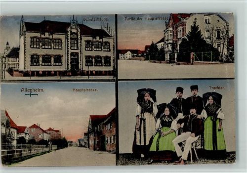 Altenheim 1920 Schule, Hauptstrasse, Trachten AK