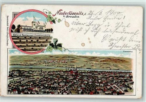Niederlössnitz Gruss aus - Hotel Friedensburg, AK