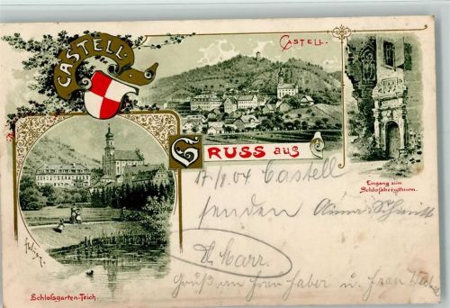 97355 W8711 Castell , Unterfr 1904 Künstlerkarte Gruss aus - AK
