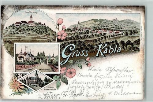 Kahla 1897 Leuchtenburg Fröhl. Wiederkunft Schloss Hummelshain
