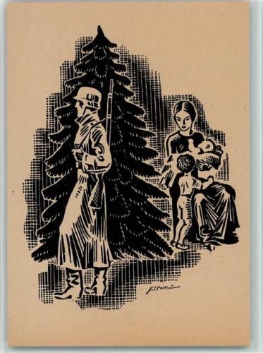 WK II Weihnachten - Familie und Soldat