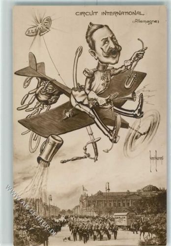 Verlag A. Noyer Nr. 66 Circuit Int. Allemagne Karikatur AK