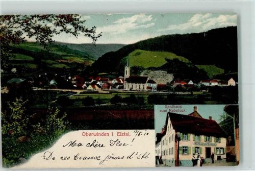 79297 W7809 Oberwinden , Elztal 1910 Gebrauchsspuren Gasthaus zum Rebstock