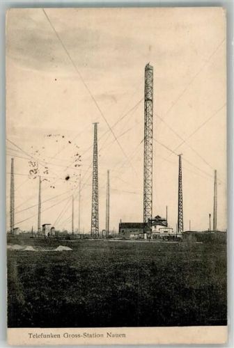 14641 O1550 Nauen , Havelland 1913 Foto AK Telefunken Gross-Station