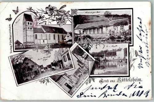 67520 Kuttolsheim 1900 - Gruss aus Gasthaus zum Bad