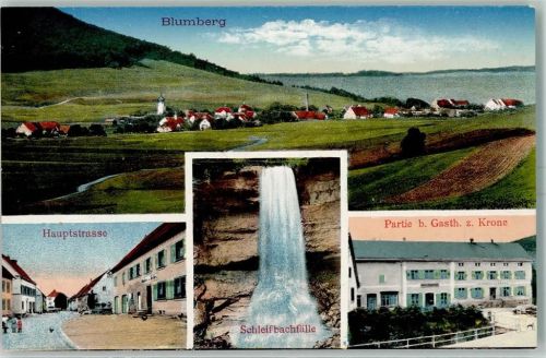 Blumberg Hauptstraße Schleifbachfälle Partie bei Gasthaus Krone