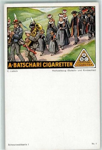 Schwarzwaldserie Nr. 1 Batschari Zigaretten Werbung AK
