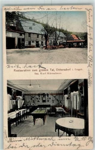 Amtsberg 1915 Dittersdorf Gasthaus zum grünen Tal AK