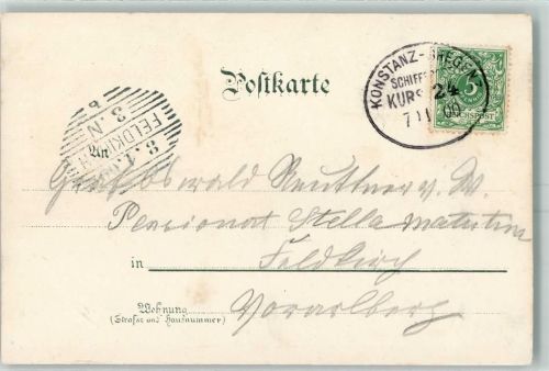 Konstanz-Bregenz Schiffspost Kurs 24 7.1.1900