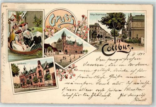 Cottbus 1897 Spreewälder-Trachten Kreishaus Post Kaiser Friedrichstraße